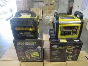 lot 45 image: TITAN 8 IN 1 POWER MATE PORTABLE POWER STATION AND TITAN 6 IN 1 POWER MATE HEAVY DUTY POWER-700 CCA 22AH. NEW IN UNOPENED BOXES