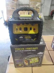 lot 52 image: TITAN 8 IN 1 POWER MATE PORTABLE POWER STATION. NEW IN UNOPENED BOX.