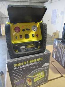 lot 58 image: TITAN 8 IN 1 POWER MATE PORTABLE POWER STATION. NEW IN UNOPENED BOX.