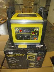 lot 61 image: TITAN 6 IN 1 POWER MATE HEAVY DUTY POWER-700 CCA 22AH. MODEL# 533-USA. NEW IN UNOPENED BOX.