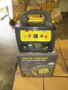 lot 62 image: TITAN 8 IN 1 POWER MATE PORTABLE POWER STATION. NEW IN UNOPENED BOX.