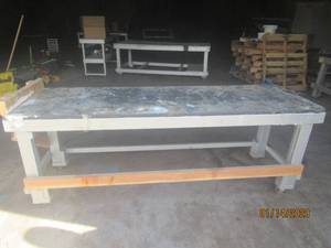 lot 152 image: WORK TABLE ON CASTERS