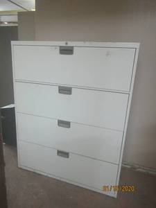 lot 201 image: STEEL CASE 4 DRAWER LATERAL FILE CABINET&nbsp