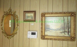 lot 61 image: Framed Original oil paintings & Ornate framed wall mirror