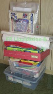 lot 62 image: Assorted sewing and quilting fabrics as shown