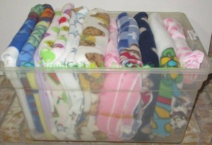 lot 108 image: Assorted fleece fabrics as shown