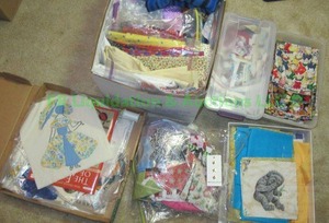 lot 110 image: Assorted sewing and quilting fabrics as shown
