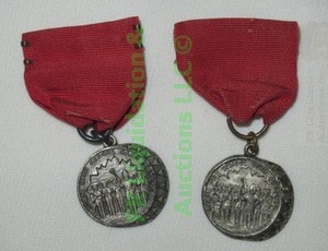 lot 93 image: Sterling silver vintage 1926 & 1927 Minneapolis high school band first place medals