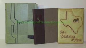 lot 128 image: Vintage 1950 The Cactus University of Texas & 1950s North Dallas high school year books