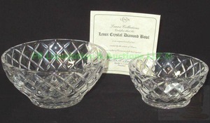 lot 127 image: Lenox crustal diamond bowls with COA
