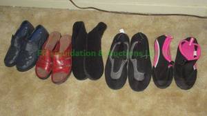 lot 130 image: Assorted slippers & shoes, 2 pair unused with store tags attached