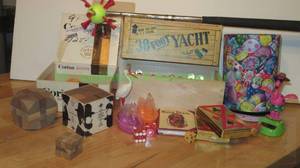 lot 165 image: 38 foot yacht, glass marbles and assorted toys as shown