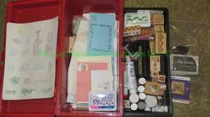 lot 172 image: Assorted arts & crafts supplies and rubber stamps