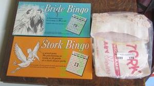lot 178 image: Vintage Mid century newlywed games Bride Bingo and Stork Bingo