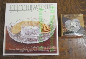 lot 179 image: Fifth Avenue Crystal condiment serving set & Godinger Crystal Legends 24% lead crystal heart clock