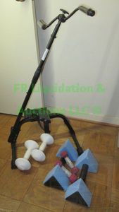 lot 213 image: Exercise machine plus dumbells