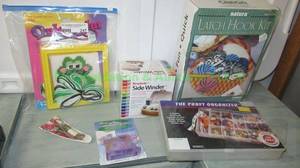 lot 247 image: Natura Latch hook kit, Craft organizer (unopened), Simplicity side winder, and more