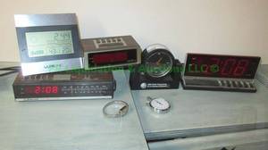 lot 248 image: Vintage Timex watch, Rocar 7 jewel stop watch, and digital alarm clocks