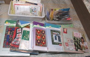 lot 238 image: The Quilt Collection fabric quilting squares and accessories