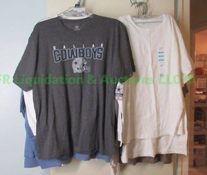 lot 229 image: Dallas Cowboys T-shirt and other name brand shirts, all unused with store tags attached