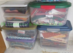 lot 305 image: Assorted sewing and quilting fabrics as shown