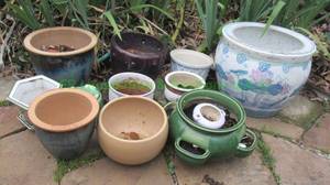lot 332 image: Assorted ceramic planter pots
