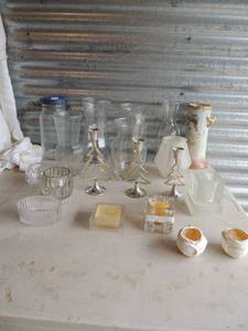 lot 41 image: Large lot of flower vases and candle holders