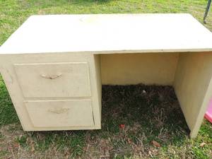 lot 158 image: 2  drawer student desk sturdy in good condition