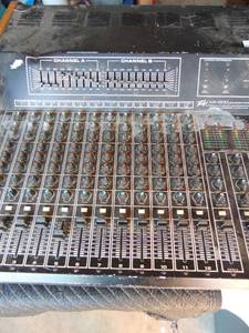 lot 29 image: Peavey XR-1200 stereo powered mixing console has allthe cords and wiring to it. Channel H- Channel B