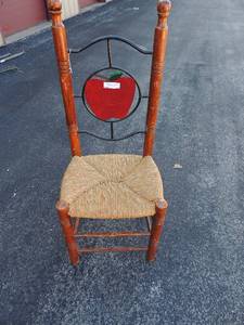 lot 94 image: Apple back chair with wicker seat
