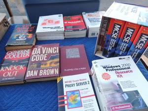 lot 105 image: Microsoft and windows 2000 books along with How to reading