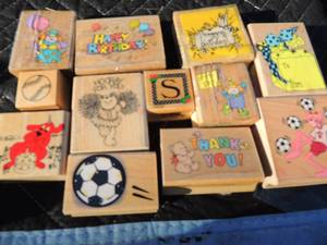 lot 204 image: 12 Birthday Art rubber stamps