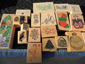 lot 205 image: Large lot of Christmas Art rubber stamps