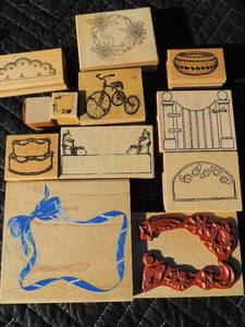 lot 210 image: Boarder art rubber stamps to make cards and stationary