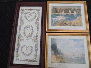 lot 243 image: FRAMED MONET PRINTS ( 9X11) QTY 2 BABYS 1ST 6 YEARS, HEART ART PICTUE CHILDREN LEARN� AND MORE