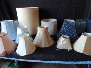 lot 269 image: large lot of good condition lamp shades all sizes and colors