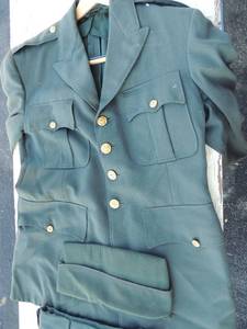 lot 291 image: Navy uniform jacket, pants, and hat size medium