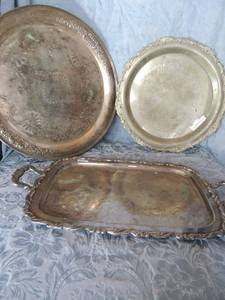 lot 306 image: 3 silver platters from international silver company