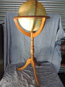 lot 310 image: Large world globe on stand 36 tall x 16 diameter