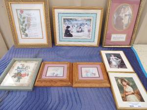 lot 353 image: art- 8x10 girl in bonnet 8x19 girl in dress, x 2, 5x7 flowers11x10 flowers, 14x16 wedding, 11x16 only one monster 14x17 song inmy heart