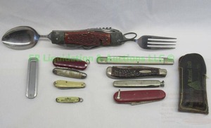lot 21 image: Assorted vintage pocket knives including Victorinox and others