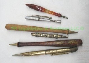 lot 40 image: 1969 100th anniversary of Baseball bat pen, and vintage designer pens