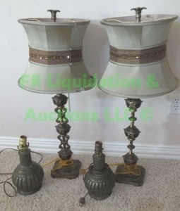 lot 46 image: Trophy base & squat vase lamps 4 total