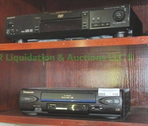 lot 119 image: Sony CDDVD player model DVP-S530D & Panasonic VHS player model PV-V4022