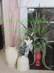 lot 121 image: Home decor vases and artificial plants
