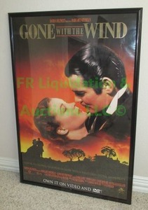 lot 126 image: Gone with the wind framed movie poster, reproduction. 28 x 41