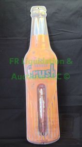 lot 106 image: Orange Crush promotional tin thermometer reproduction, 7 x 27
