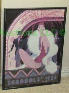 lot 139 image: Framed Scandals 1924 print. 1988 C.E.A. Corp. 21 x 40