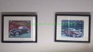 lot 174 image: Antique car prints 15 x 12