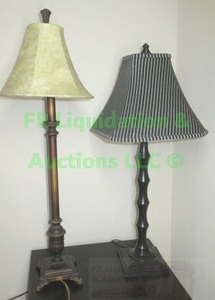 lot 175 image: Accent lamps with shades, tallest is 32